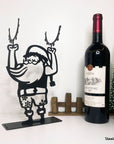 Santa Claus wine holder made of steel. A great gift idea for wine lovers for Christmas or the holidays! A product by Steelouette.