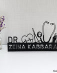 Front view of an office desk essential to gift a doctor or professor, can be used as a phone holder, pen holder, created by Steelouette