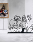 A customized metal family portrait. A great gift idea and home decoration product by Steelouette