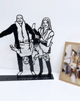 A customized metal family portrait. A great gift idea and home decoration product by Steelouette