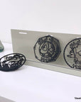 Metal statue of the old lebanese lira coins. A great gift idea and home decoration product by Steelouette.