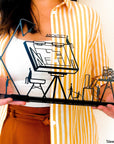 Steel decorative and gift item featuring a design plan created by an architect, engineer, planner, or designer.