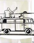 Steel decorative and gift item showcasing a thrilling adventure on a van with a loved one.