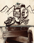 Steel decorative gift item featuring a variety of summer activities, hiking, hobbies, nature, and sports.