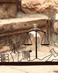 steel decorative gift item for lawyers balance rights
