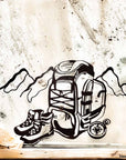 Steel decorative gift item featuring a variety of summer activities, hiking, hobbies, nature, and sports.