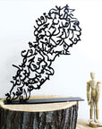 Map of Lebanon in Arabic calligraphy letters. A great gift idea and home decoration product by Steelouette.