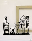 Steel decorative gift item featuring a bartender with drinks and glasses. A great gift idea and home decoration product by Steelouette.