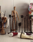 Steel decorative gift item featuring makeup kit brushes