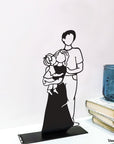 Steel decorative and gift item of a family of 3