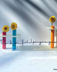 Steel decorative gift item featuring the sentence: thank you for helping me grow