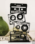 steel decorative gift item of 4 cassetes above one another