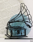 steel decorative gift item of a vintage old classic turntable