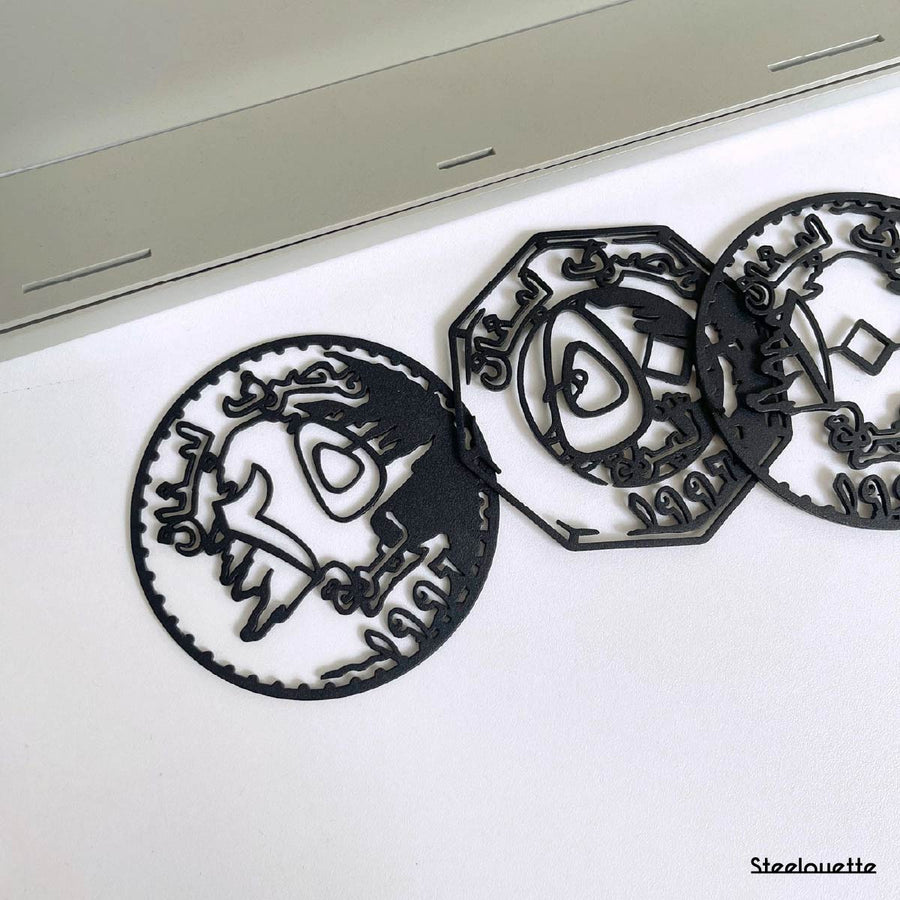 Metal statue of the old lebanese lira coins. A great gift idea and home decoration product by Steelouette.