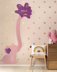 A gift for a newborn's or baby's room, personalized to his name. A decorative, customizable, colorful and modern growth chart and room decoration design by Steelouette.