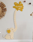 A gift for a newborn's or baby's room, personalized to his name. A decorative, customizable, colorful and modern growth chart and room decoration design by Steelouette.
