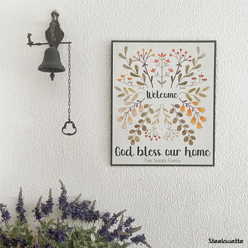 Wall hanged metal product of a door sign for your home, customized with your family name. A great gift idea and home decoration product by Steelouette.