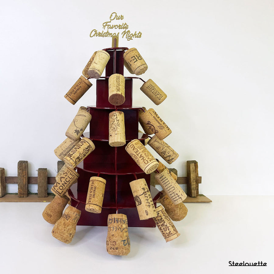 Steelouette festive cork tree, where you can collect corks of your favorite Christmas nights