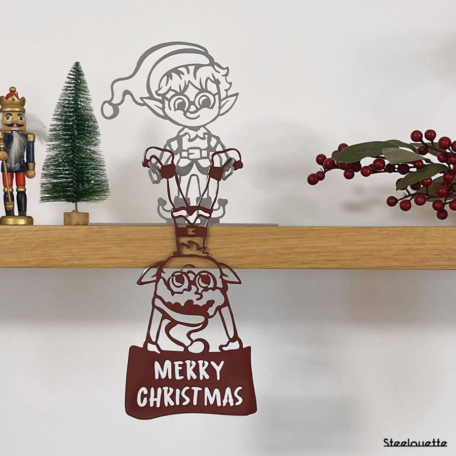 Steelouette Christmas elves decoration that give a fun spirit your home, office or shop