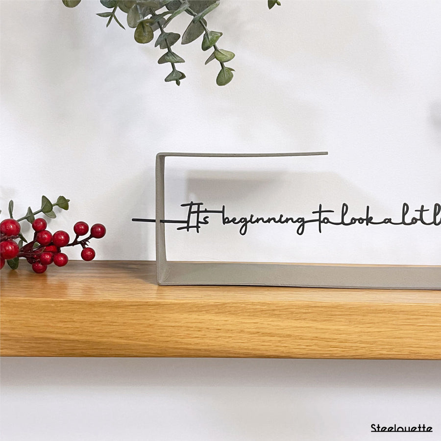 Steelouette Christmas quote decoration with flower tube for your home, office or shop