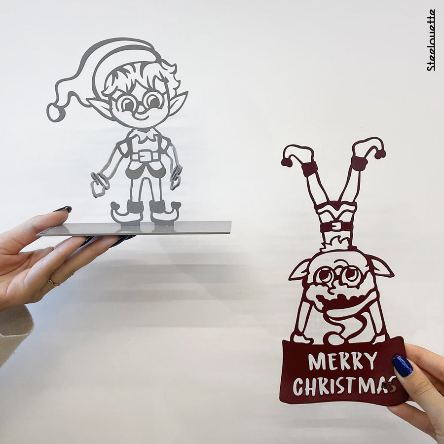 Steelouette Christmas elves decoration that give a fun spirit your home, office or shop