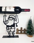 Santa Claus wine holder made of steel. A great gift idea for wine lovers for Christmas or the holidays! A product by Steelouette.