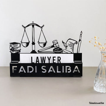 A lawyer customized gift for their office, can be used for compact items, created by Steelouette