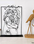 A customized metal family portrait. A great gift idea and home decoration product by Steelouette