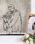 A customized metal couple portrait. A great gift idea and home decoration product by Steelouette