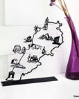 Map of Lebanon with the famous landmarks. A great gift idea and home decoration product by Steelouette.