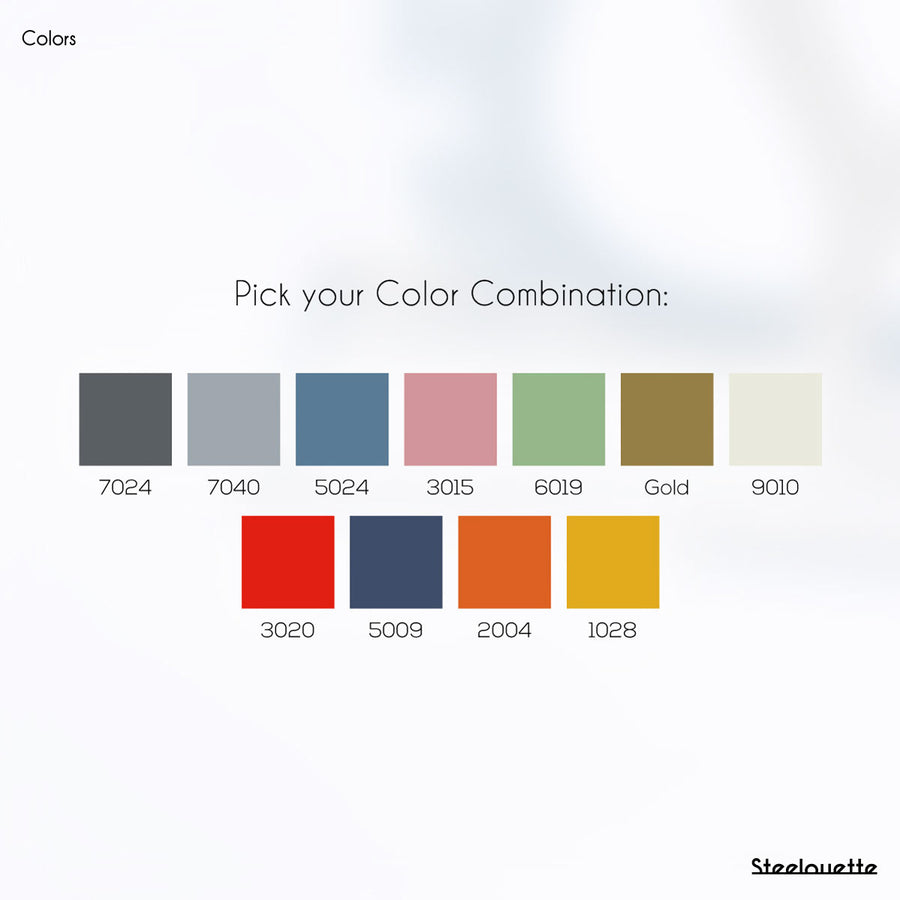 Color options for decorative, customizable, colorful and modern gifts for a newborn's or baby's room in the shape of a cloud, personalized to his name. Designed and produced by Steelouette.