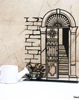 Metal statue of the traditional lebanese door or facade. A great gift idea and home decoration product by Steelouette.