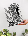 Metal statue of the traditional lebanese door or facade. A great gift idea and home decoration product by Steelouette.