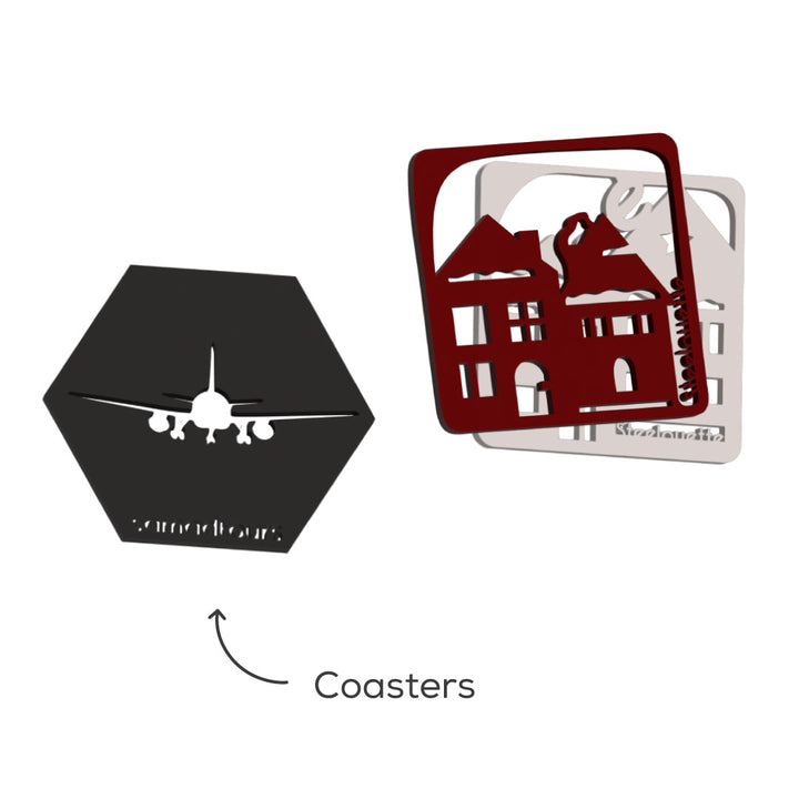 Customized coasters modern corporate gifts by Steelouette