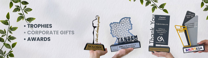 Customized trophies, awards and corporate gifts by Steelouette.
Designed and Produced in Lebanon
