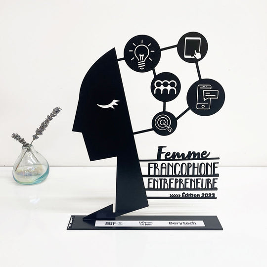 Customized corporate gift: company logo in metal by Steelouette. Designed and Produced in Lebanon