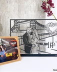 A customized metal couple portrait. A great gift idea and home decoration product by Steelouette