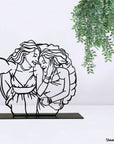 A customized metal couple portrait. A great gift idea and home decoration product by Steelouette
