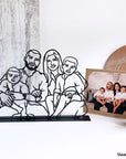 A customized metal family portrait. A great gift idea and home decoration product by Steelouette