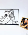 A customized metal couple portrait. A great gift idea and home decoration product by Steelouette