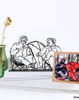 A customized metal couple portrait. A great gift idea and home decoration product by Steelouette