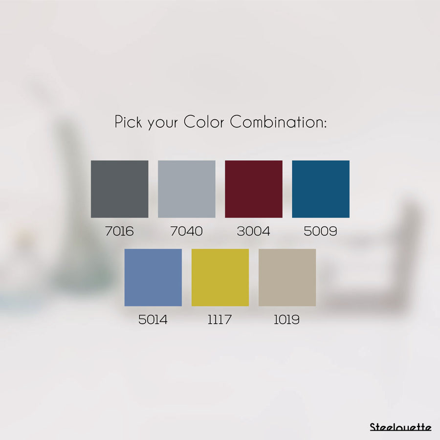 Color options for the customized quote metal statue or product. A great gift idea and home decoration product by Steelouette