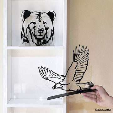 Steelouette customized totem decorative piece for your Scouts chef or cheftaine, bear and eagle designs
