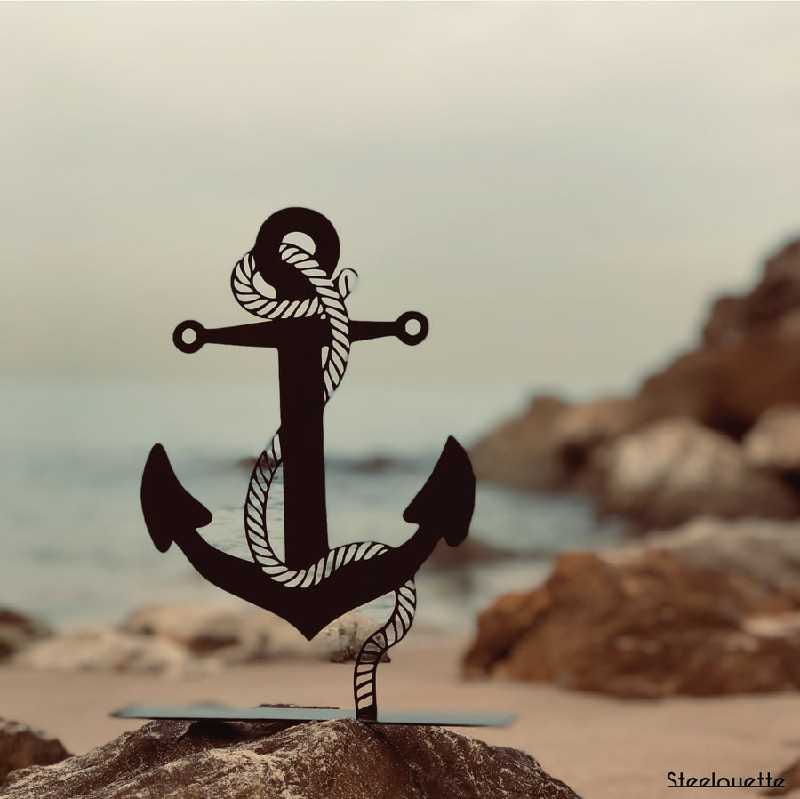 Steel decorative gift item featuring an anchor 