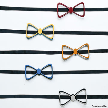 Steel decorative gift item featuring the collection of colorful bow ties available for all occasions