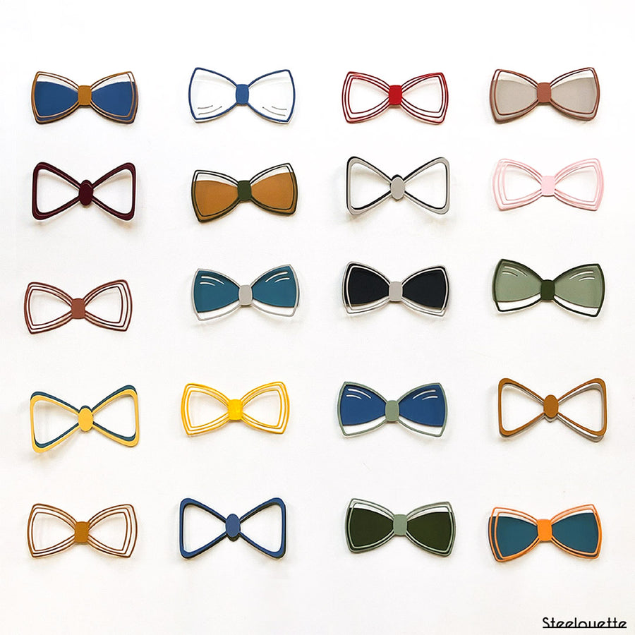 Steel decorative gift item featuring the collection of colorful bow ties available for all occasions