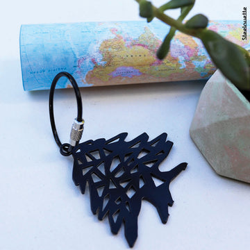 Metal keychain of the Cedar Tree of Lebanon. A great gift idea product by Steelouette.