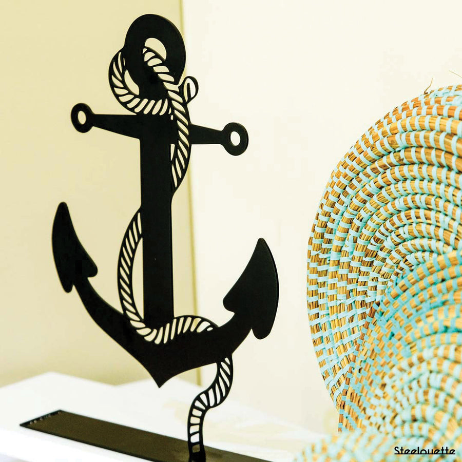 Steel decorative gift item featuring an anchor 