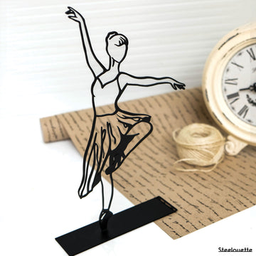 Steel decorative gift item featuring a woman ballet dancer