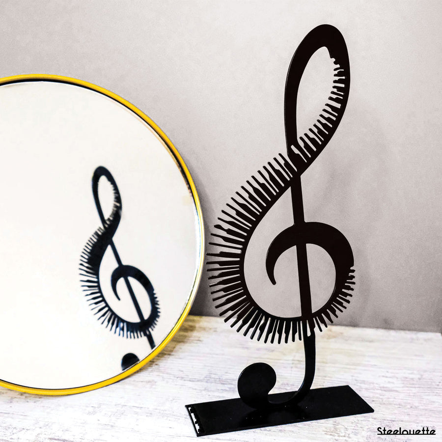 Steel decorative and gift item showcasing the music clef